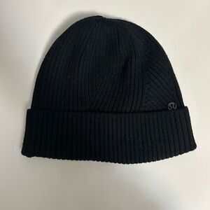 lululemon athletica Classic Black Ribbed Beanie